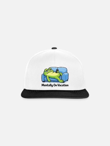 Lustiges Frosch-Meme - Snapback Cap - Weiß/Schwarz