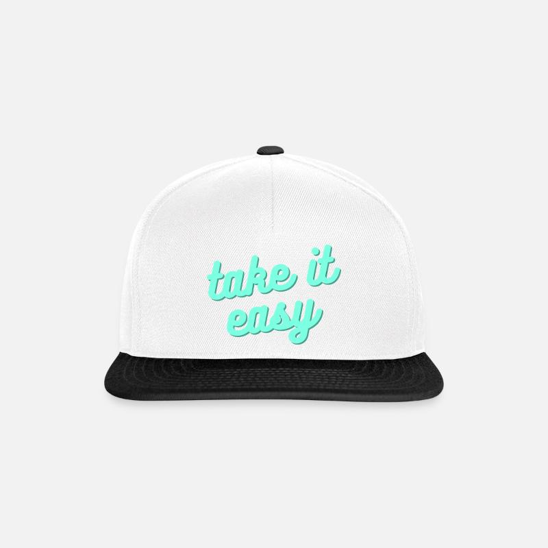 Take it easy – Entspannter Lifestyle Spruch - Snapback Cap - Weiß/Schwarz