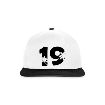 19_palmen - Casquette snapback - blanc/noir - Devant
