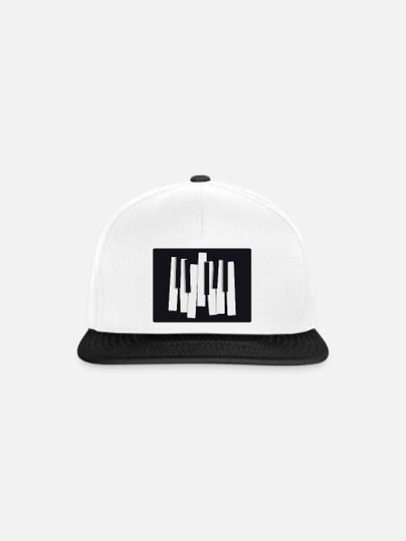 Abstrakte Klaviertasten – Modernes Design - Snapback Cap - Weiß/Schwarz