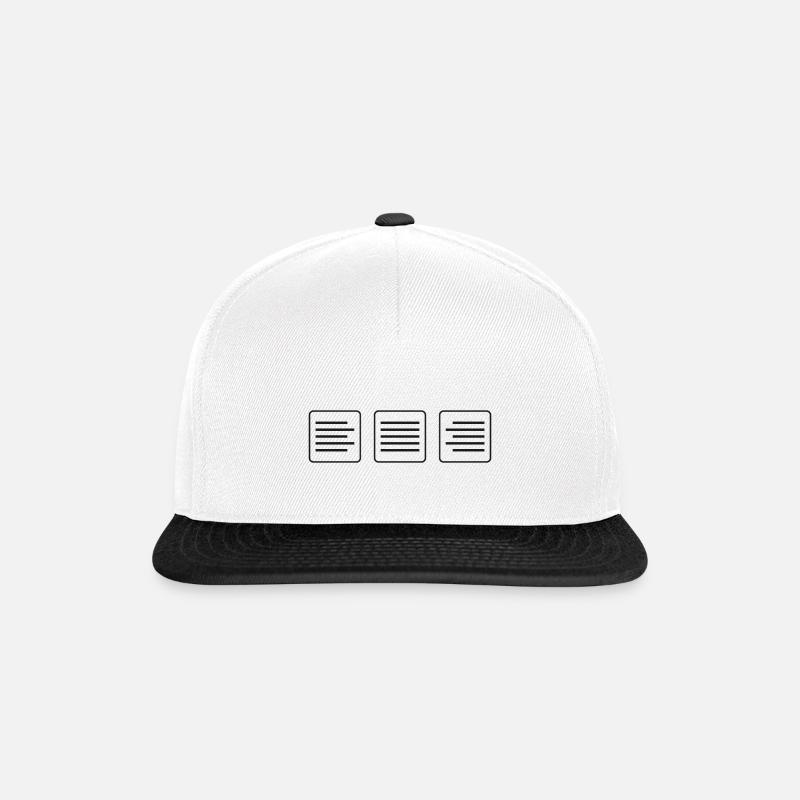 Textausrichtung - Snapback Cap - Weiß/Schwarz
