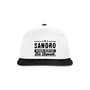 Man Myth Legend Sandro - Snapback Cap - white/black - Front