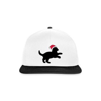 Chaton dans un chapeau de Noël. - Casquette snapback - blanc/noir - Devant