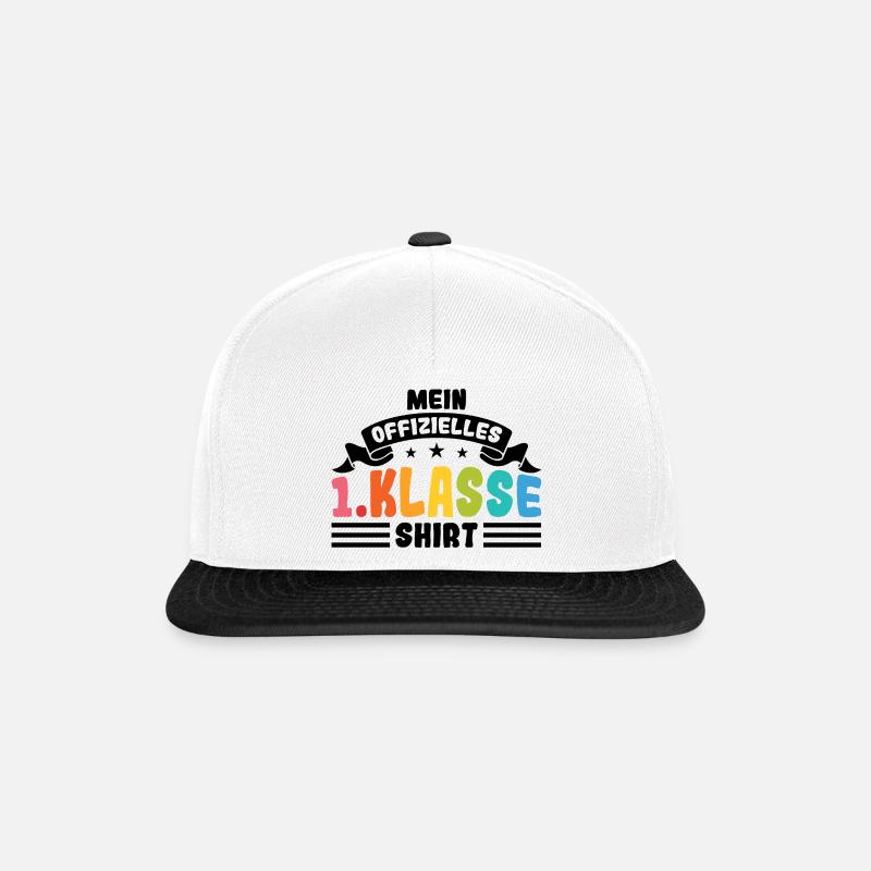1.Klasse Einschulung Erstklässler Geschenk - Snapback Cap - Weiß/Schwarz