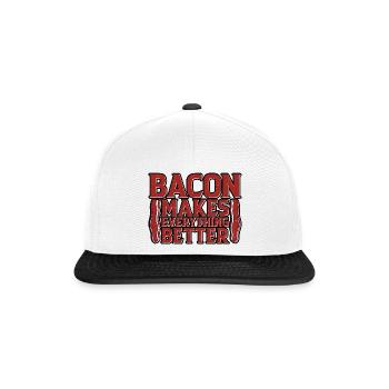 Bacon Makes Everything Better 14 - Snapback Cap - white/black - Front