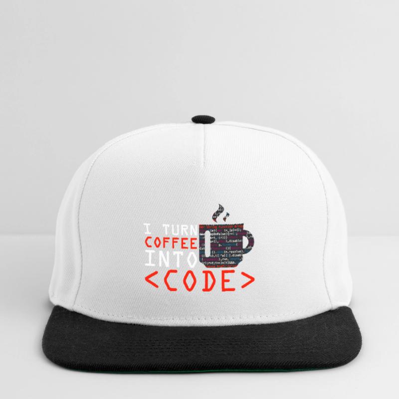 Programmers generate code from coffee Snapback Cap