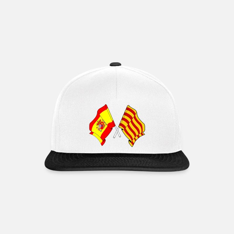 Drapeau de l’Espagne, Catalogne - Casquette snapback - blanc/noir
