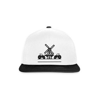 Mühlen und Traktoren - Snapback Cap - Weiß/Schwarz - Vorne