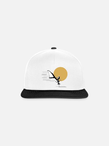 Wingfoiler vor Sonne - Snapback Cap - Weiß/Schwarz
