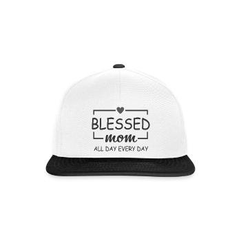 Maman toute la journée, tous les jours, maman chemise - Casquette snapback - blanc/noir - Devant