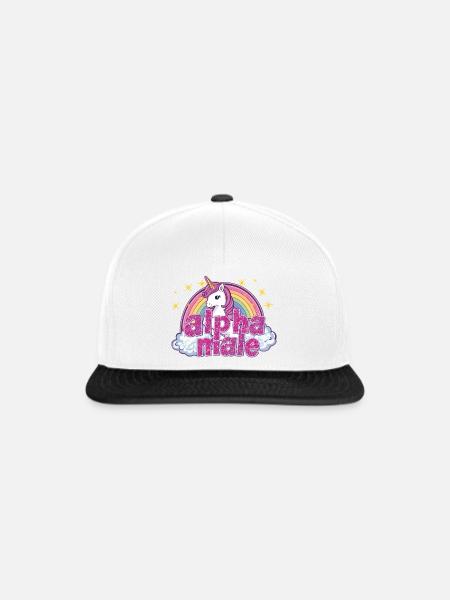 alphaMaleUnicorn - Snapback Cap - Weiß/Schwarz