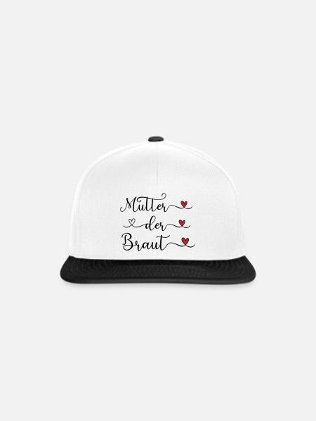 Mutter der Braut handgeschriebener Schriftzug mit  - Snapback Cap - Weiß/Schwarz