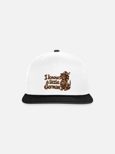 Kleiner deutscher bayerischer Dackel - Snapback Cap - Weiß/Schwarz