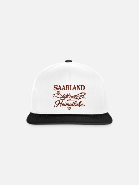 Saarland Heimatliebe - Snapback Cap - Weiß/Schwarz