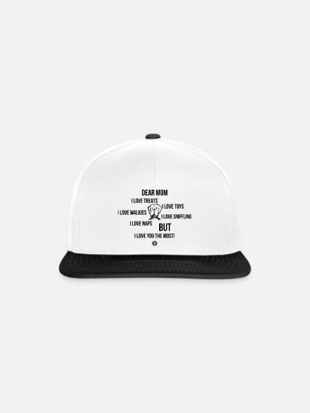 Dear Dog Mom Hundebesitzer Geschenk - Snapback Cap - Weiß/Schwarz