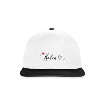 Kalea Nom Prénom Calligraphie Coeur - Casquette snapback - blanc/noir - Devant