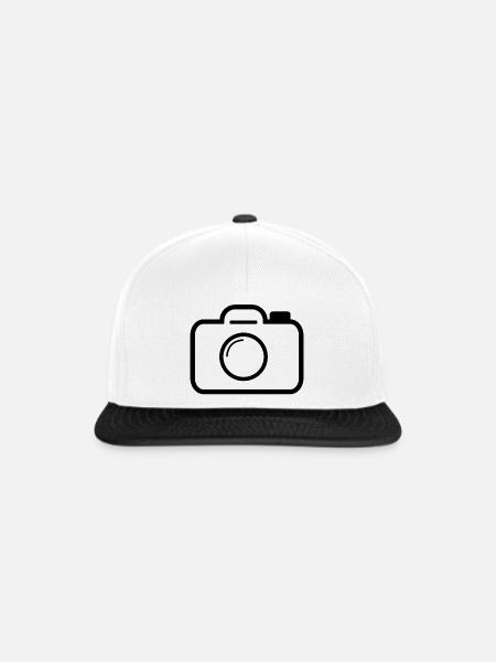 Kamera - Snapback Cap - Weiß/Schwarz