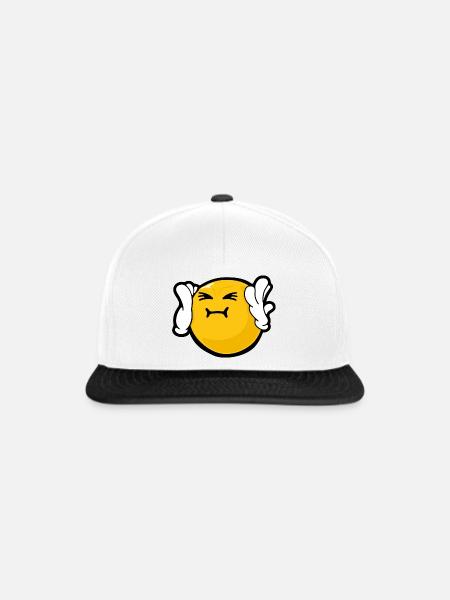 Smiley Anger Harassed - Snapback Cap - Weiß/Schwarz