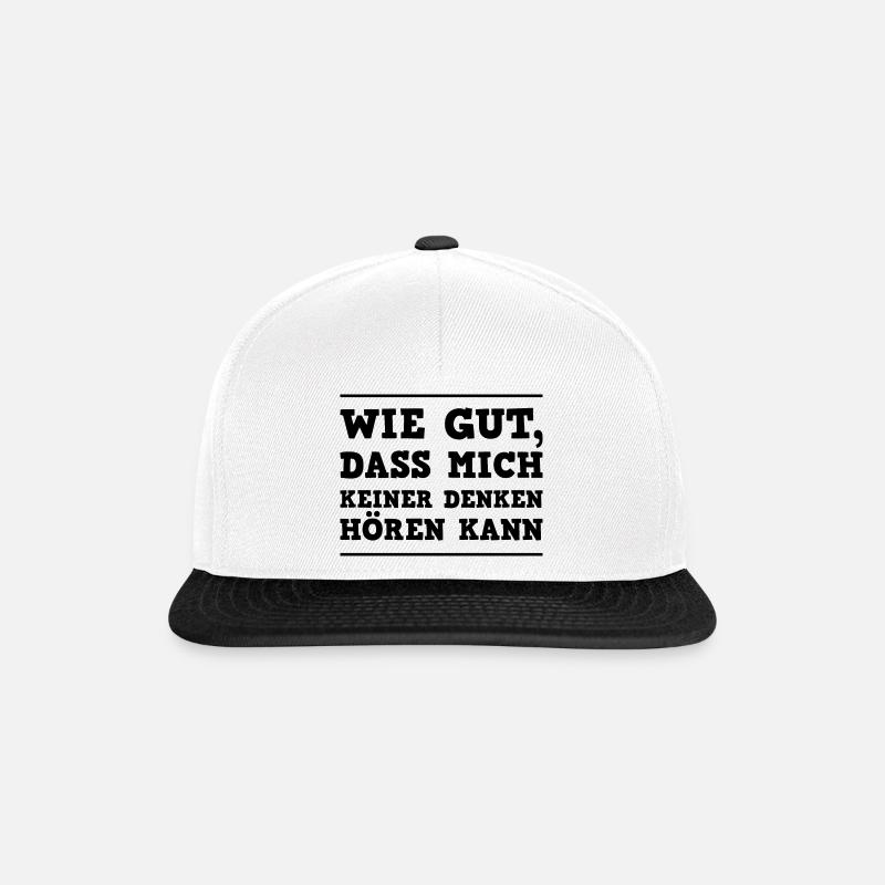 Denken Lustiger Spruch - Snapback Cap - Weiß/Schwarz