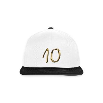 10 ans d'anniversaire 10 ans d'or 10e anniversaire - Casquette snapback - blanc/noir - Devant