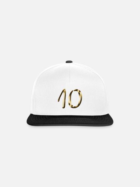 10 Jahre Jubiläum 10-jähriges Gold 10. Geburtstag - Snapback Cap - Weiß/Schwarz
