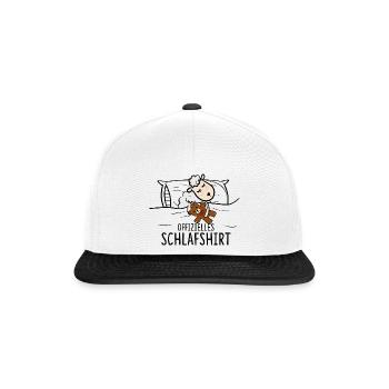 Offizielles Schlafshirt Schaf Nachthemd Schlaf - Snapback Cap - Weiß/Schwarz - Vorne