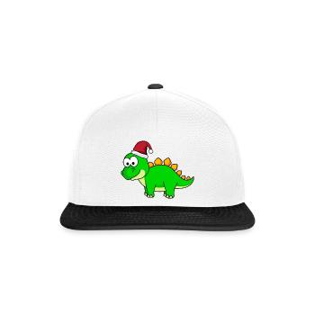 Dinosaur stegosaurus Christmas - Snapback Cap - white/black - Front