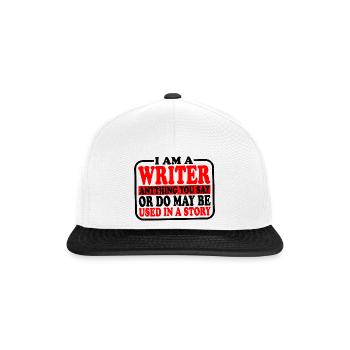 Anything You Say Or Do May Be Used In A Story 25 - Snapback Cap - white/black - Front
