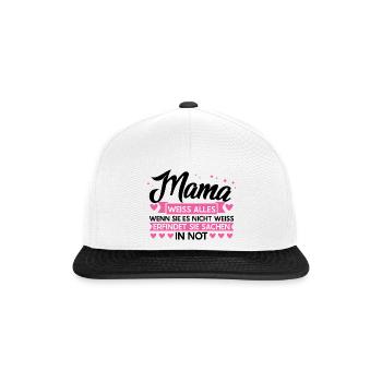 Mutter Familie Sohn Geschenk - Snapback Cap - Weiß/Schwarz - Vorne