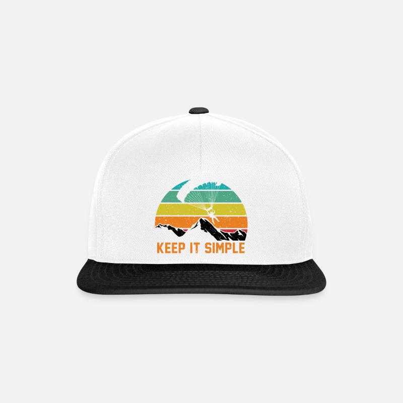Keep It Simple Graphic Paragliding Paraglider Para - Snapback Cap - Weiß/Schwarz