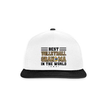 Volleyball-Oma Volleyball-Großmutter Geschenk - Snapback Cap - Weiß/Schwarz - Vorne