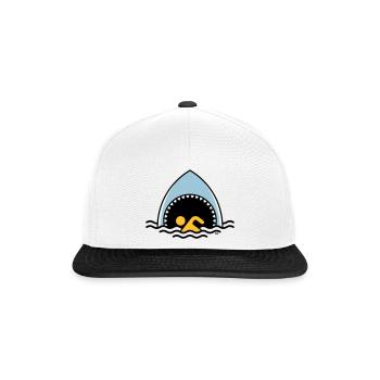 Requin et flotteur (Requin / Nager / 3C) - Casquette snapback - blanc/noir - Devant
