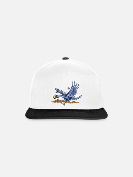 Dinosaurier Dino - Snapback Cap - Weiß/Schwarz
