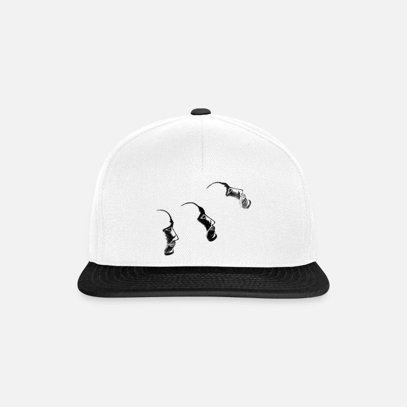 Köpfe - gezeichnet - Snapback Cap - Weiß/Schwarz
