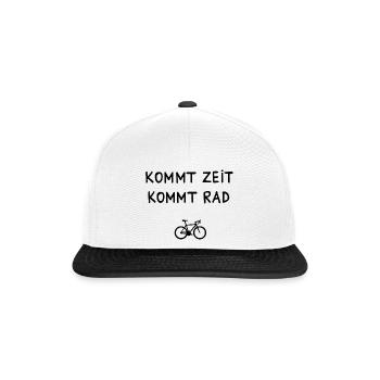 Kommt Zeit Kommt Rad - Snapback Cap - Weiß/Schwarz - Vorne
