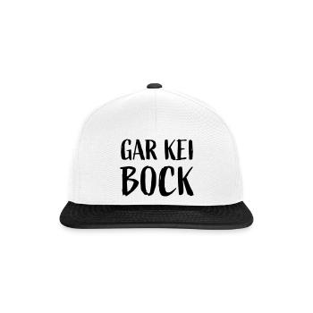 Gar kein Bock Schweizerdeutsch - Snapback Cap - Weiß/Schwarz - Vorne