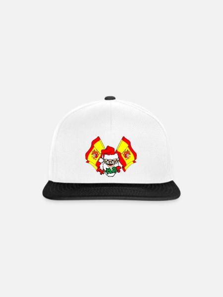 Weihnachtsmann flaggt Spanien X-MAS - Snapback Cap - Weiß/Schwarz