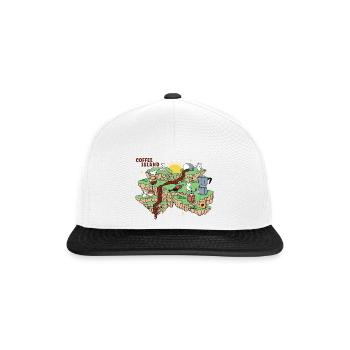 Coffee Island - Snapback Cap - white/black - Front