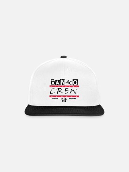Banjoo Crew Moderator Design - Snapback Cap - Weiß/Schwarz