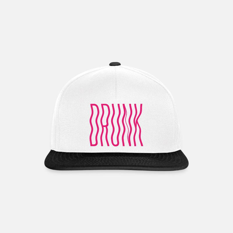 Drunk – Distorted Party Vibe - Snapback Cap - white/black