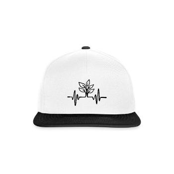 Ligne de vie végétalienne - Casquette snapback - blanc/noir - Devant