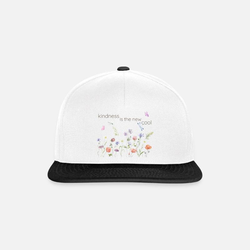 kindness is the new cool - Snapback Cap - Weiß/Schwarz