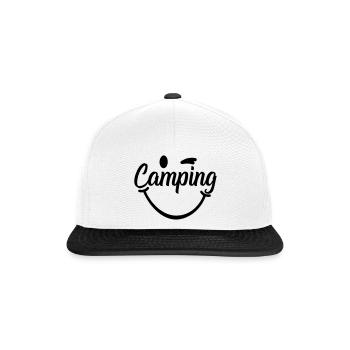 Camping Smile - Snapback Cap - white/black - Front
