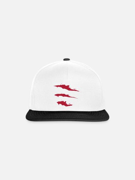 Drei rote Pinselstriche - Snapback Cap - Weiß/Schwarz