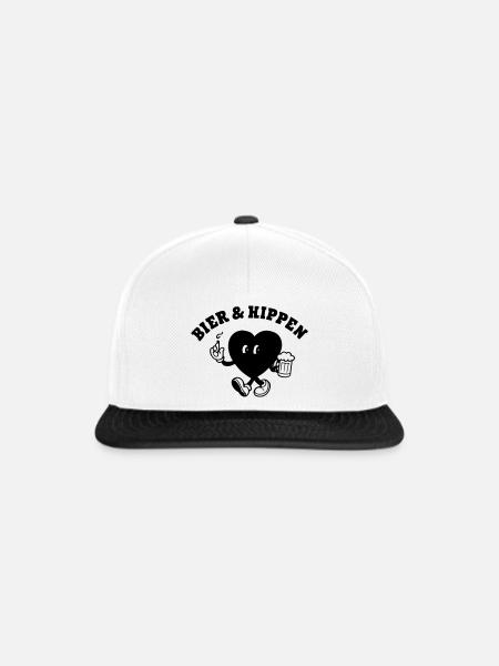 Bier und Kippen - Snapback Cap - Weiß/Schwarz