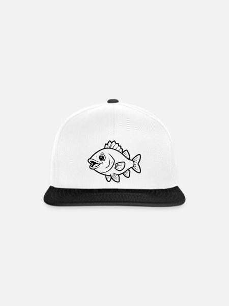 Süßer Barsch Fisch Comic Ausmalen - Snapback Cap - Weiß/Schwarz