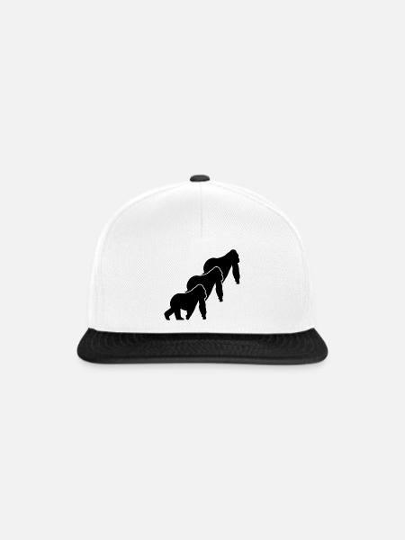 Drei Affen Silhouetten - Snapback Cap - Weiß/Schwarz