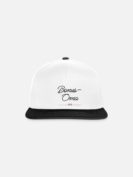 Beste Bonus-Oma mit Herz – Geschenk - Snapback Cap - Weiß/Schwarz