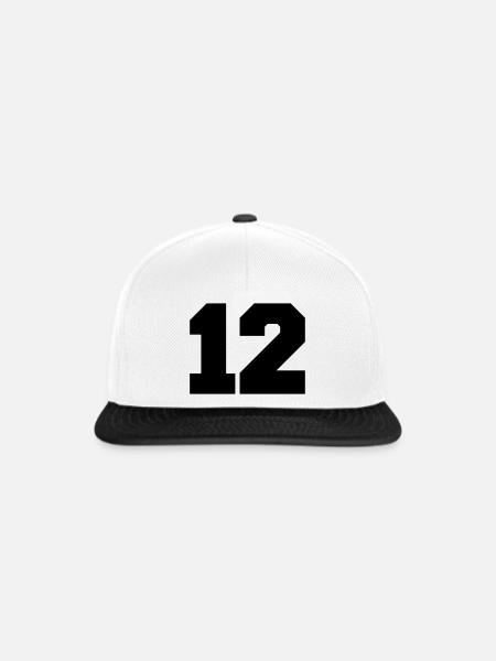 12 - Snapback Cap - Weiß/Schwarz