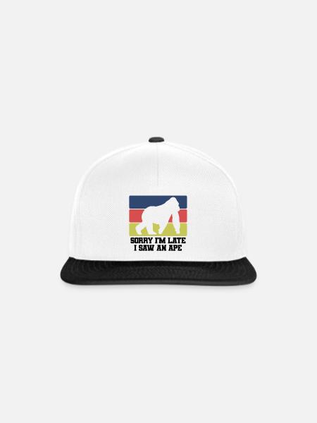 Affe Retro Spruch - Snapback Cap - Weiß/Schwarz